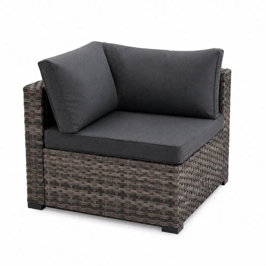 Narożna sofa z technorattanu, antracytowa