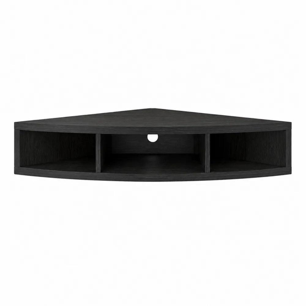 Narożna szafka RTV czarna, MDF, 100x40x30 cm