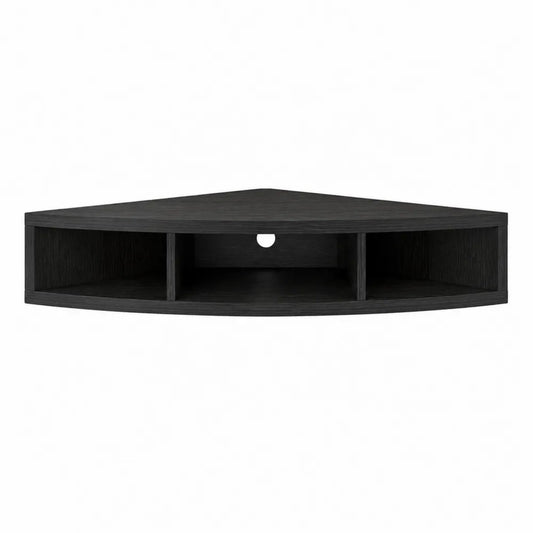 Narożna szafka RTV czarna, MDF, 100x40x30 cm