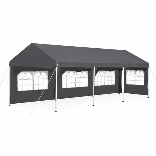 Namiot ogrodowy 6x3 m wodoodporny PCV stalowy szary
